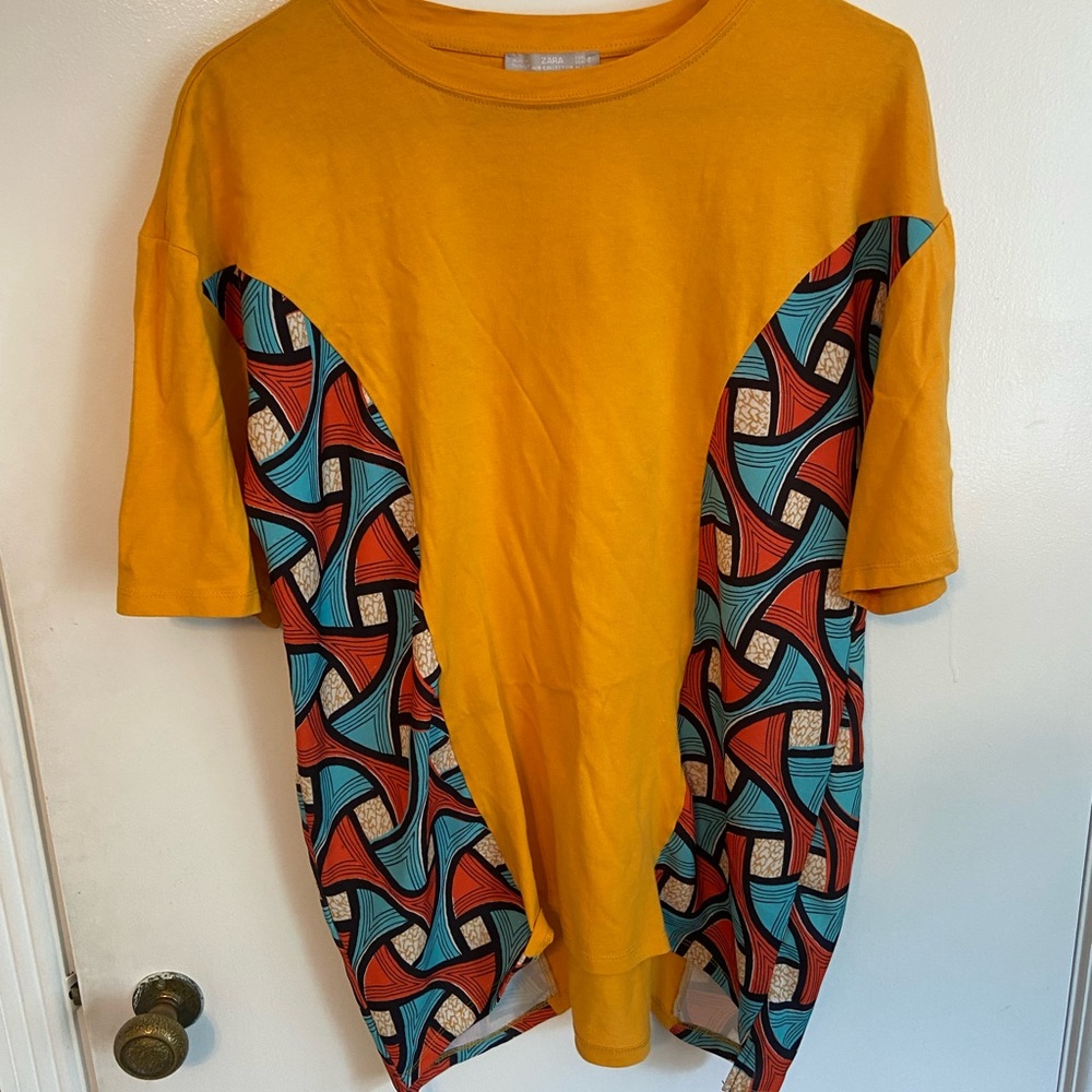 Yellow printed Zara top